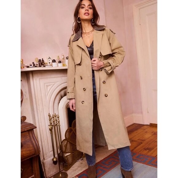 HEARTLOOM Daneela Trench Coat in Chino Small New Womens Jacket - Picture 13 of 13